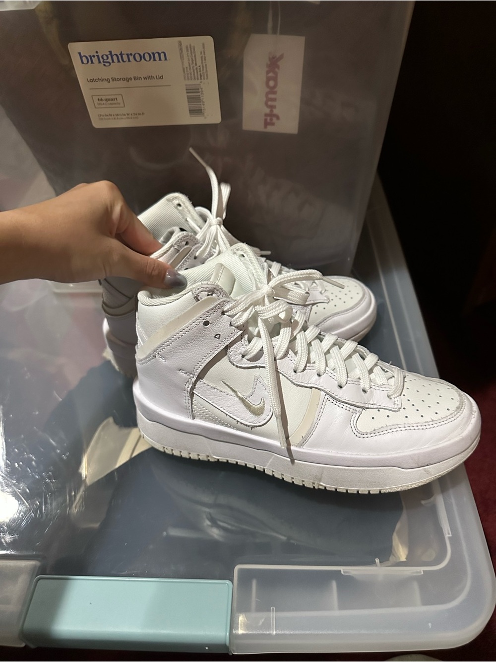Nike White High-Top Sneakers white and cream details
